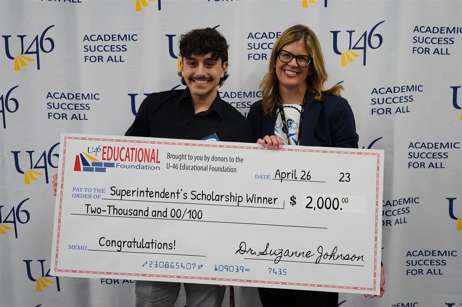 Jonathan Miranda, Superintendent's Scholarship Winner